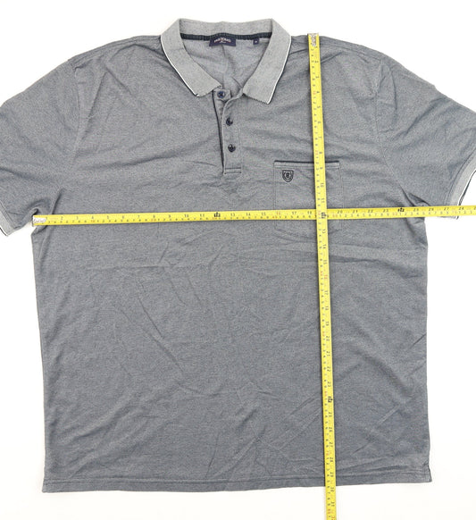 Pre End Men’s Grey 3XL Cotton Blend Short Sleeve Polo Shirt