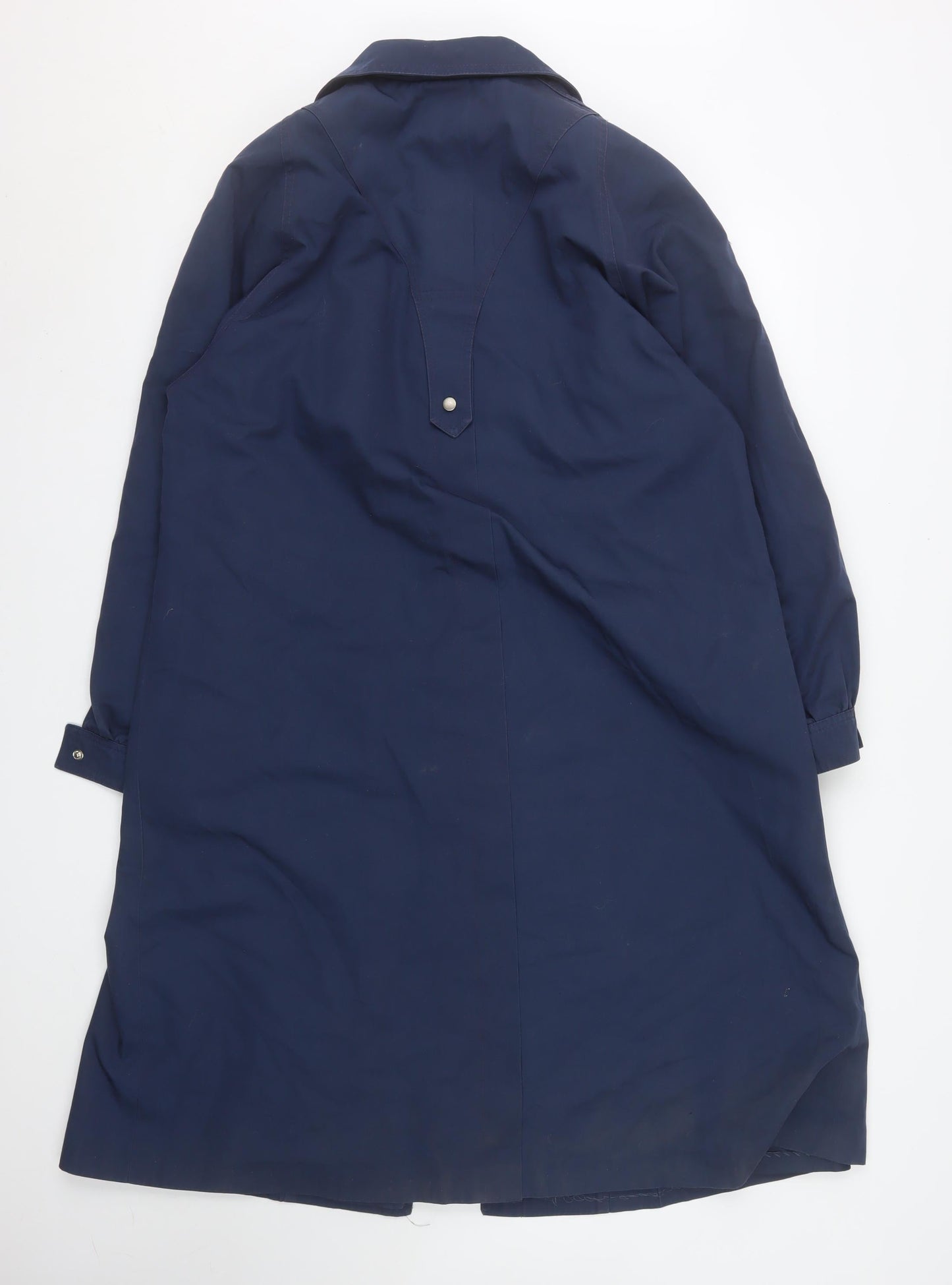 Jan Robert Women's Blue Long Trench Coat UK 14 Classic Collared Style