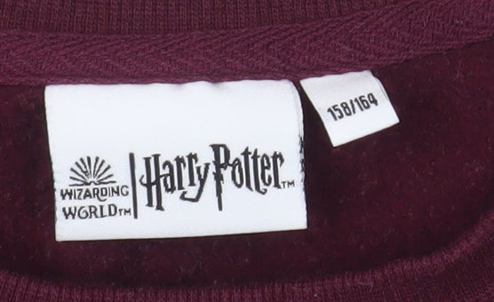 Harry Potter Girls Red Hogwarts Logo Pullover Sweatshirt 14 Years