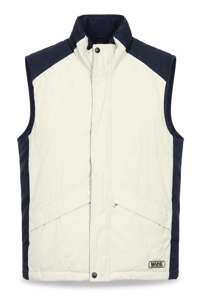 Front view of Maine New England Men's Beige Padded Bodywarmer Gilet S