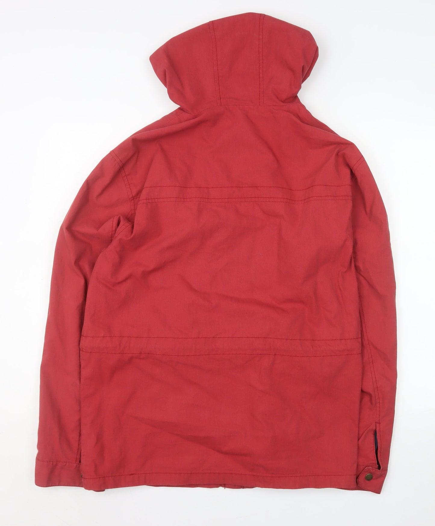 Jasper Conran Mens Red Hooded Parka Jacket L Cotton Nylon Casual