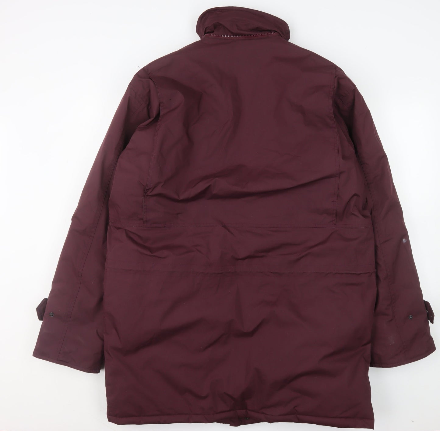 BHS Men's Burgundy Parka Coat M Regular Fit Winter Lined Jacket
