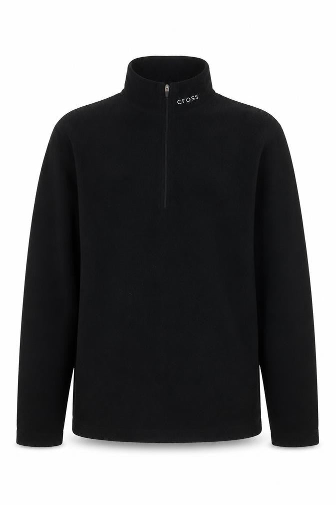 Cross Mens Black Fleece 1/4 Zip Pullover Sweatshirt Size M