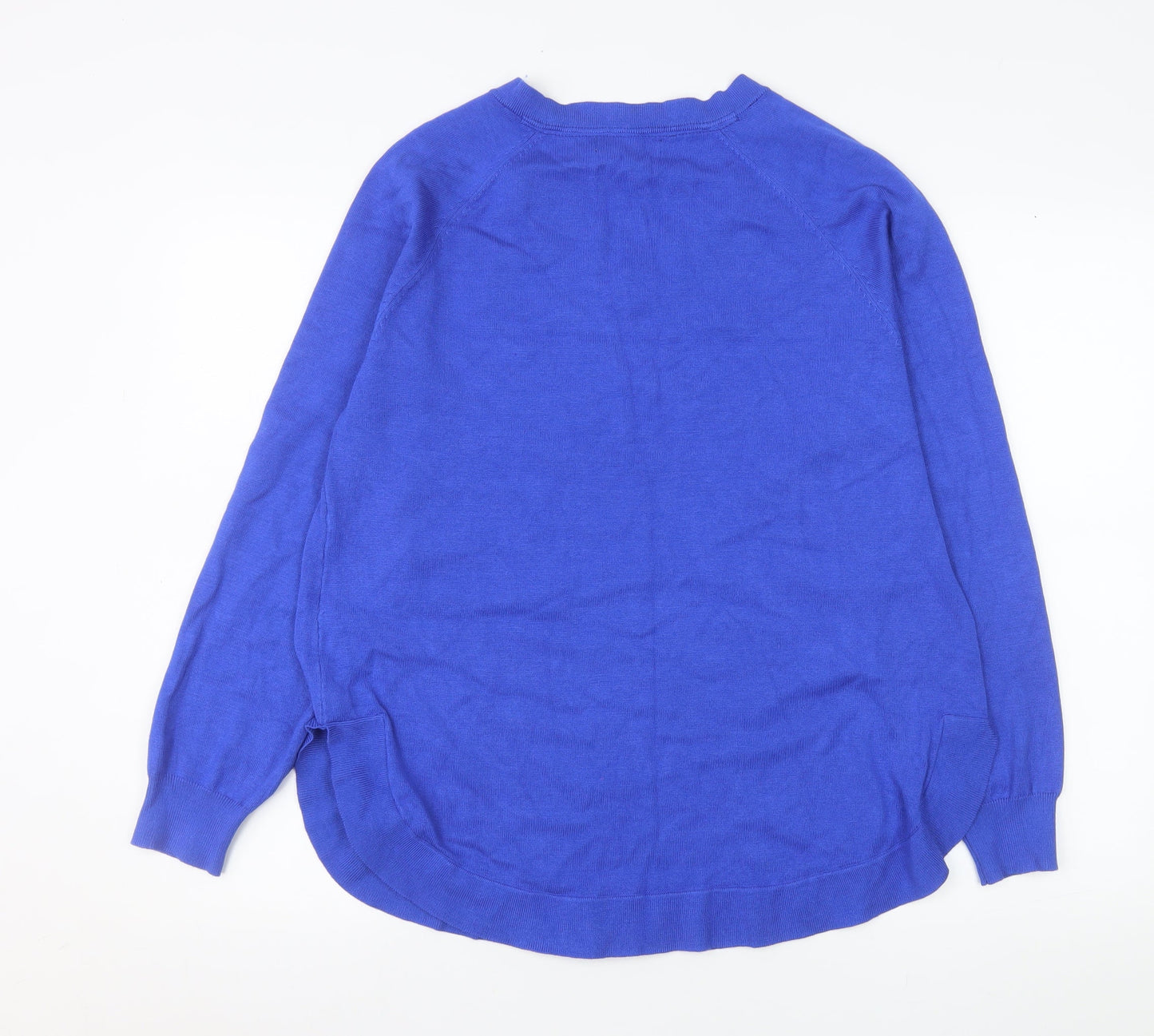 Gallery Men's Blue V-Neck Knit Pullover Jumper Size M