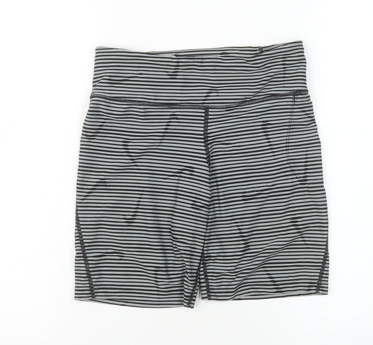 Nike Womens Black Grey Striped Dri-Fit Compression Shorts Size S