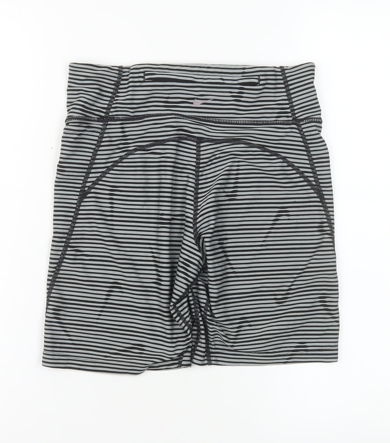 Nike Womens Black Grey Striped Dri-Fit Compression Shorts Size S