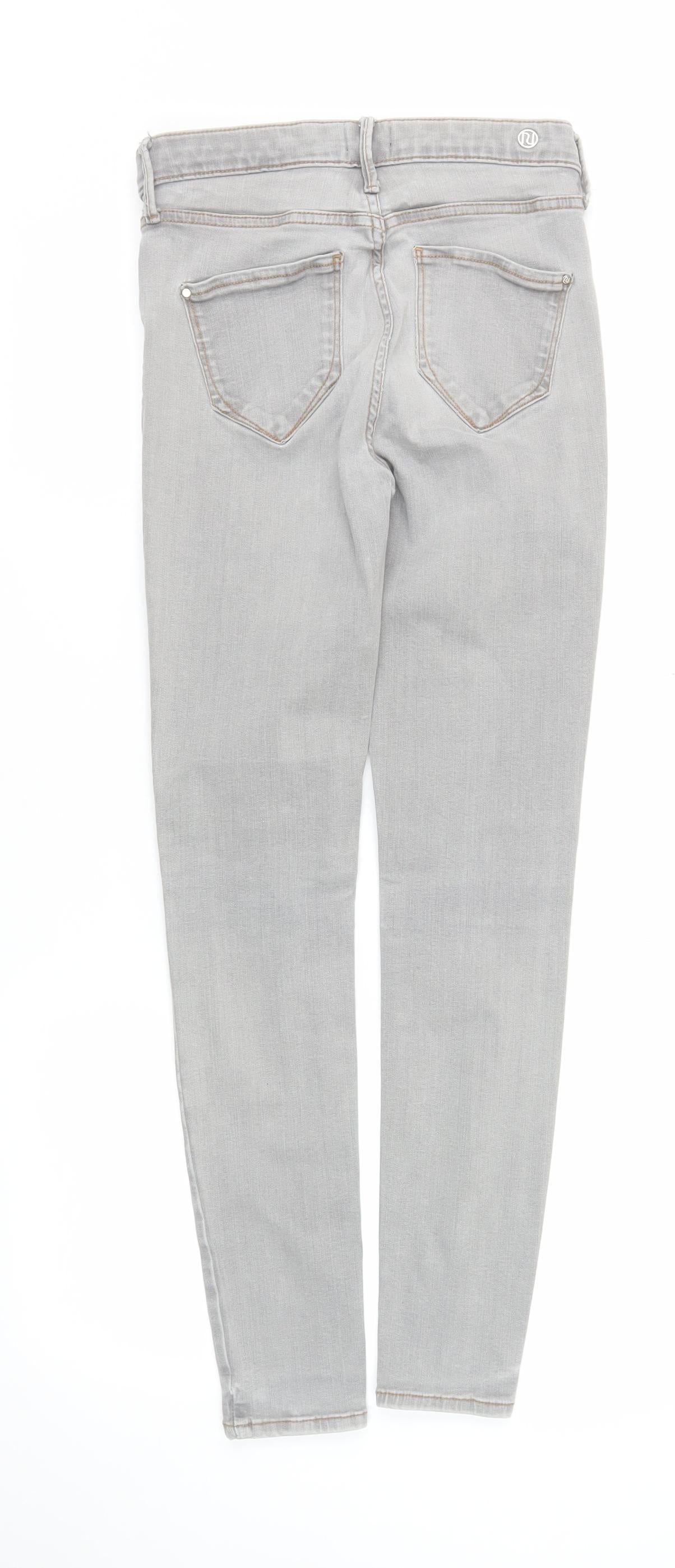 River Island Womens Grey Skinny Jeans Size 10 Slim Fit Denim