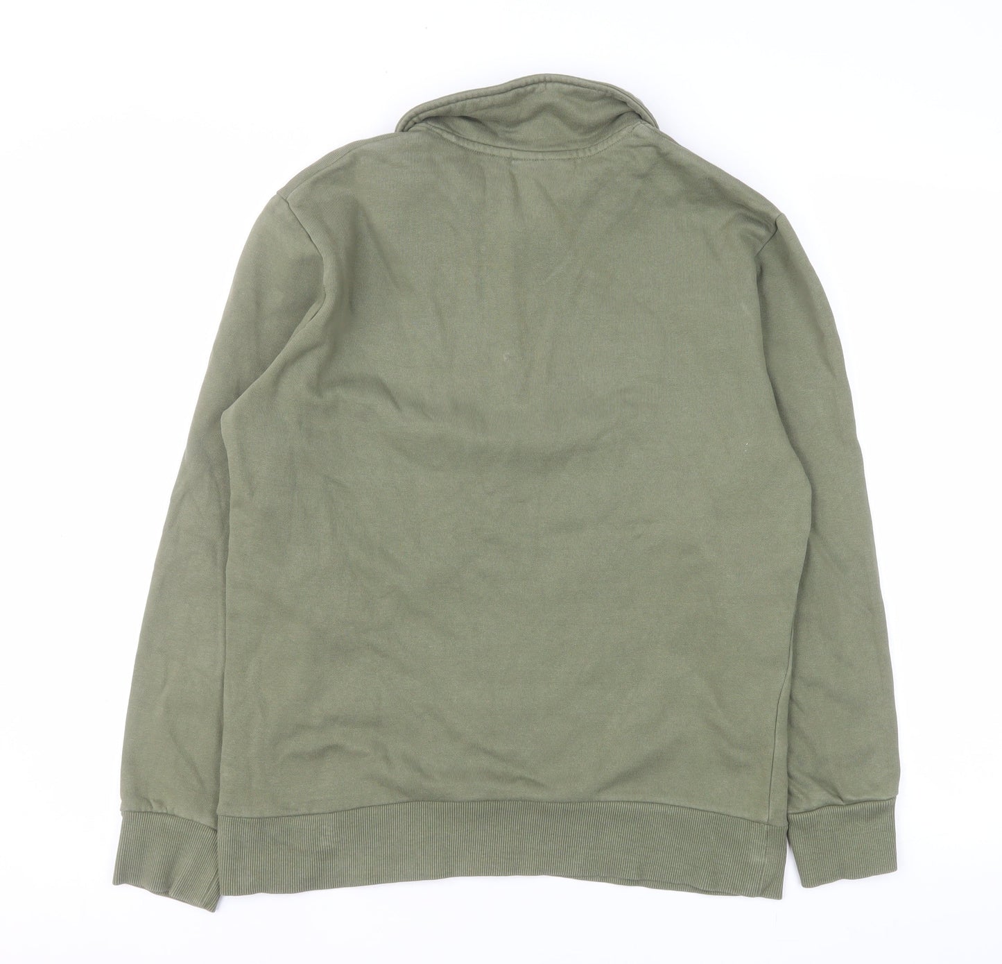 ASOS Men's Green Collared 1/2 Zip Long Sleeve Cotton Sweatshirt Size S