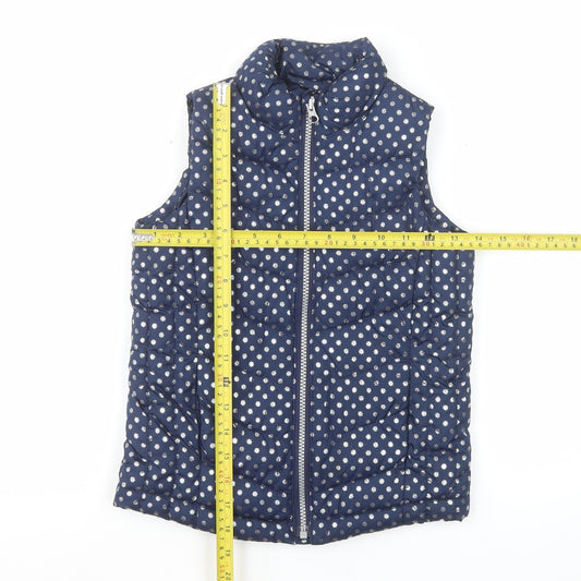 Gap Kids Girls Blue Floral Puffer Gilet Waistcoat 6-7 Years