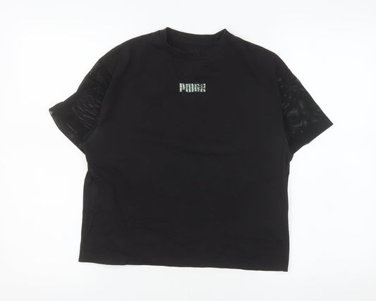 Puma Women's Black Short Sleeve Crew Neck Cotton T-Shirt S