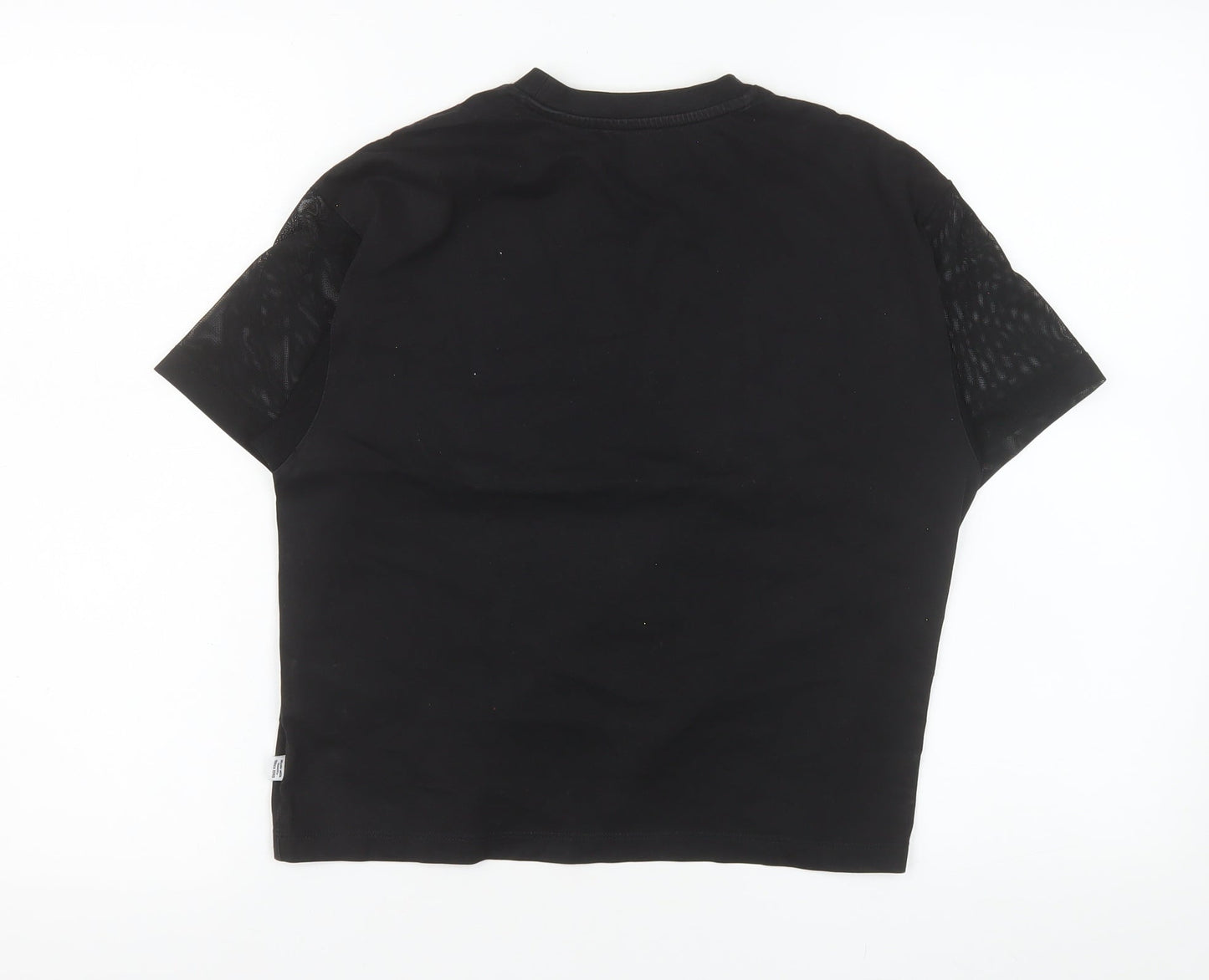 Puma Women's Black Short Sleeve Crew Neck Cotton T-Shirt S
