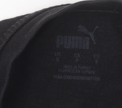 Puma Women's Black Short Sleeve Crew Neck Cotton T-Shirt S