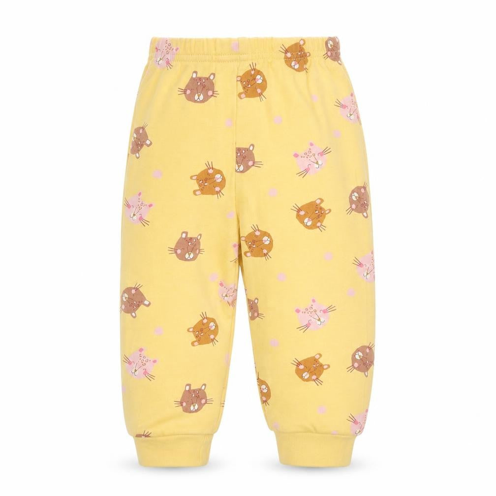 Primark Unisex Baby Yellow Cat Print Cotton Jogger Trousers 12-18 Months