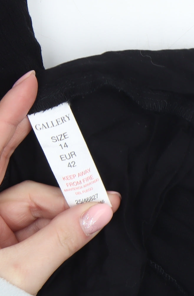 Gallery Womens Black Size 14 Sleeveless Fit & Flare Dress