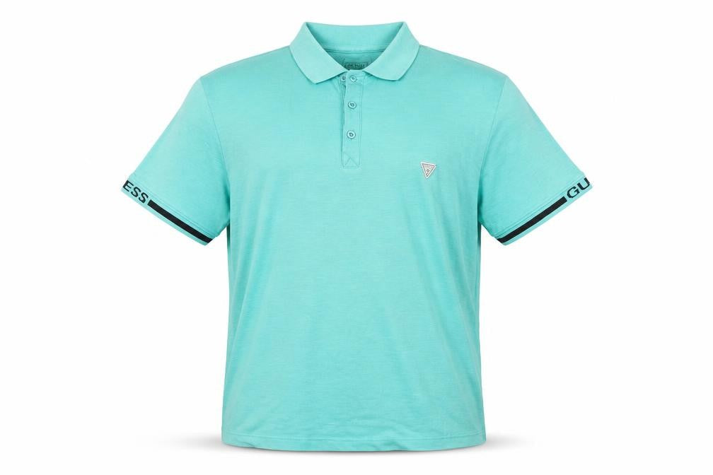 Guess Mens Green Slim Fit Polo Shirt Size XL Cotton Stretch
