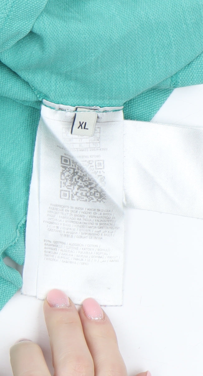 Guess Mens Green Slim Fit Polo Shirt Size XL Cotton Stretch