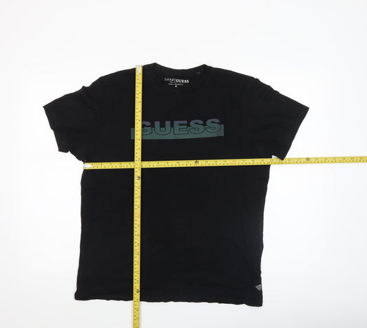 Guess Men's Black Logo Cotton Short Sleeve T-Shirt Size M