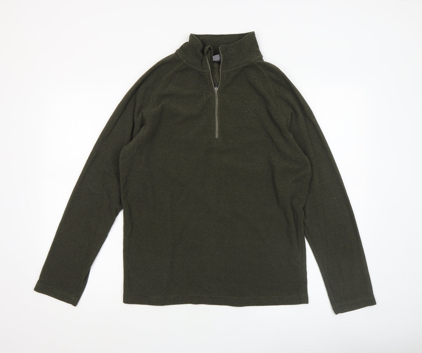 Trespass Men's Green 1/4 Zip Fleece Sweatshirt Medium Outdoor
