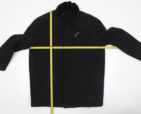 Thomas Nash Men's Black XL Mid-Length Zip Coat