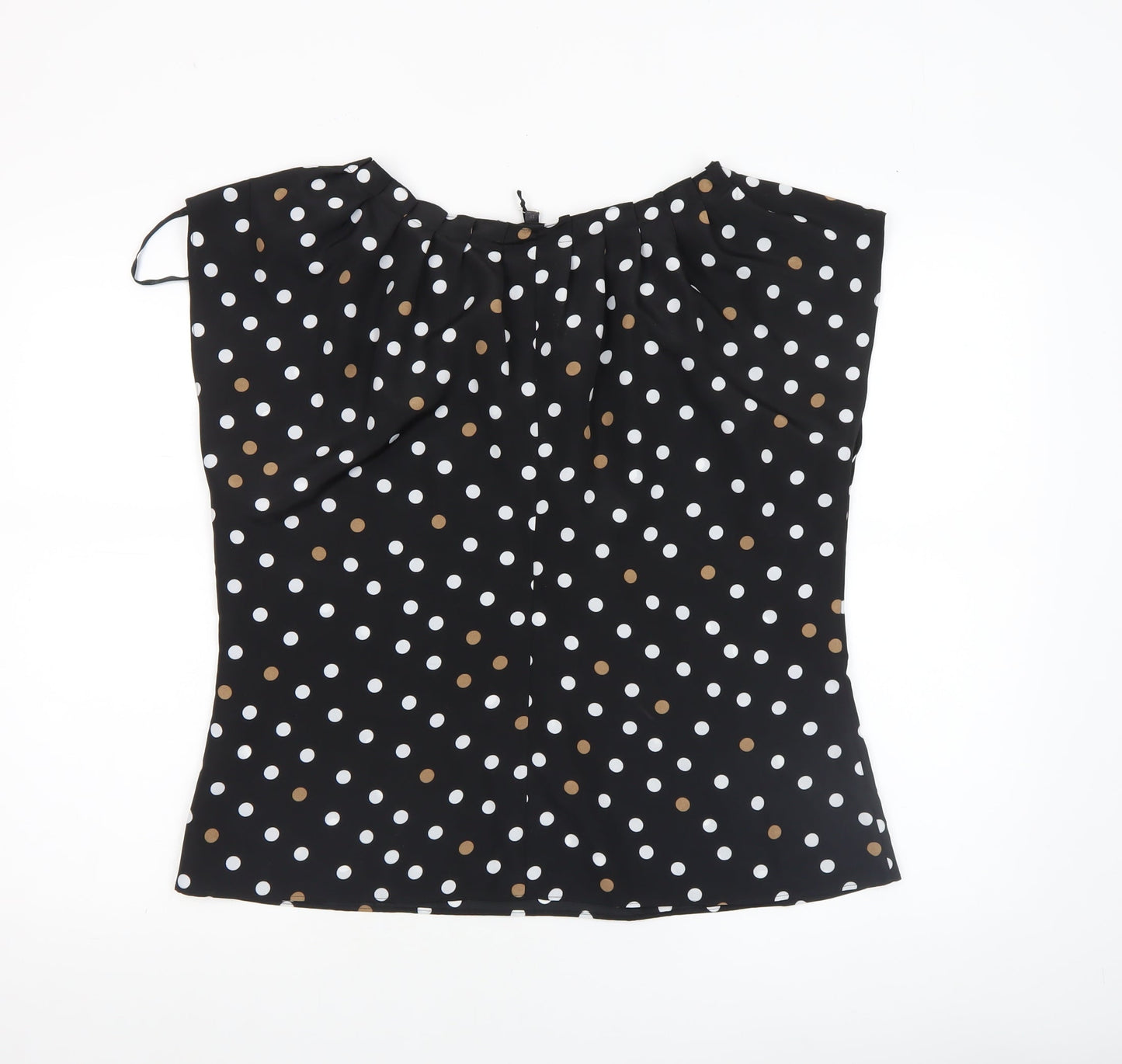 Coast Womens Black Polka Dot Tunic Blouse Size 18 Sleeveless