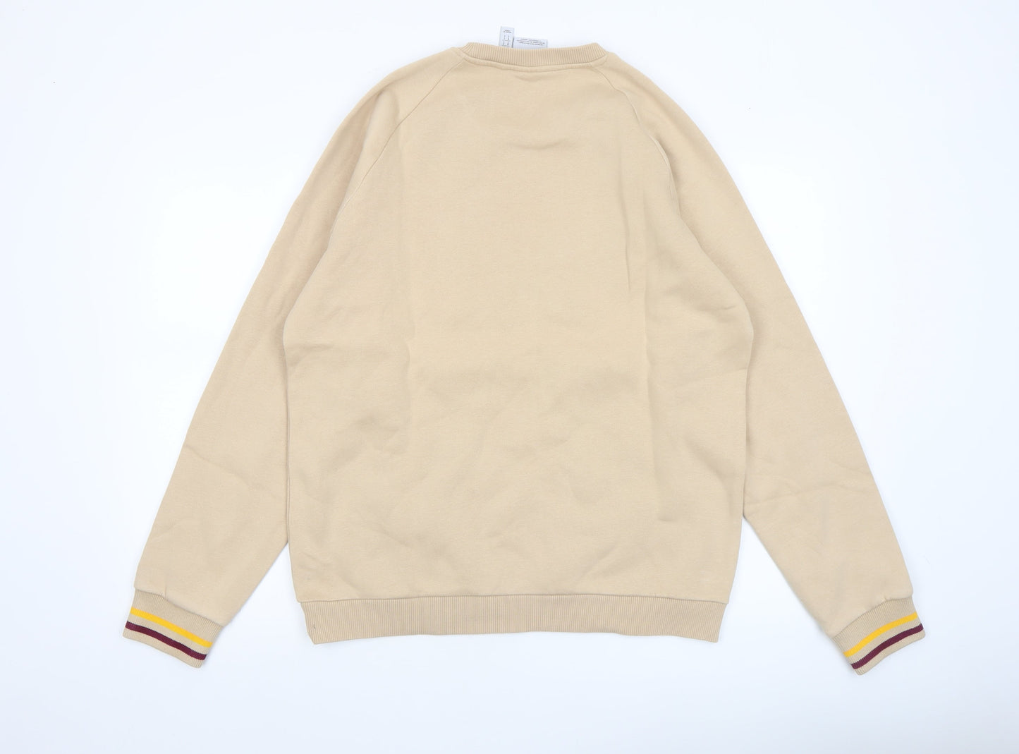 Adidas Men's Beige Logo Pullover Sweatshirt Size S