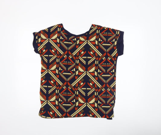Mystify Women's Multicoloured Geometric Short Sleeve T-Shirt Size S