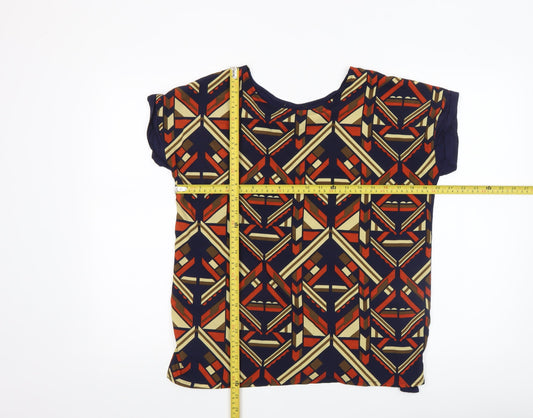 Mystify Women's Multicoloured Geometric Short Sleeve T-Shirt Size S