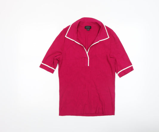 Carlisle Collection Women's Pink Collared Polo Top Size M
