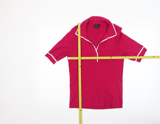 Carlisle Collection Women's Pink Collared Polo Top Size M