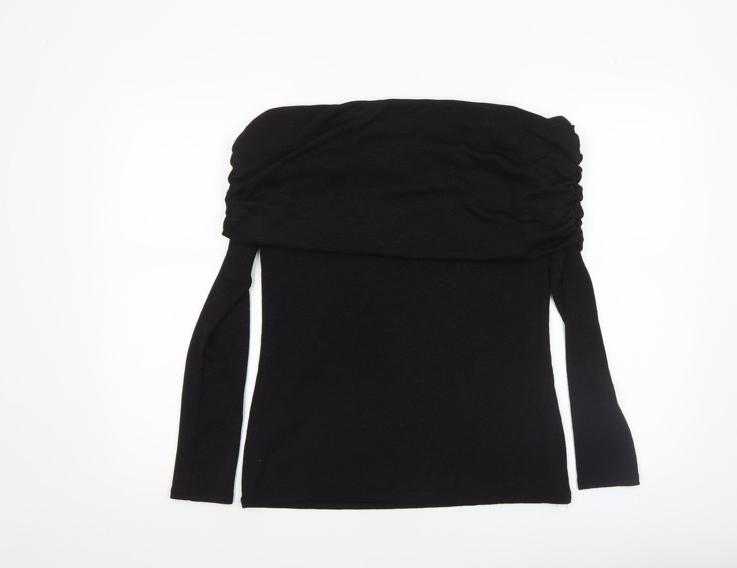 River Island Womens Black Off Shoulder Long Sleeve Blouse Size 14