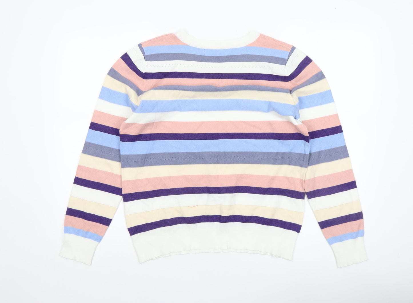 Jessica Graaf Womens Multicoloured Striped Crew Neck Jumper Medium
