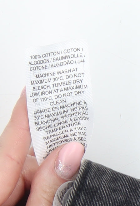 Edikted Women’s Black Denim Mini Skort S High Rise Casual