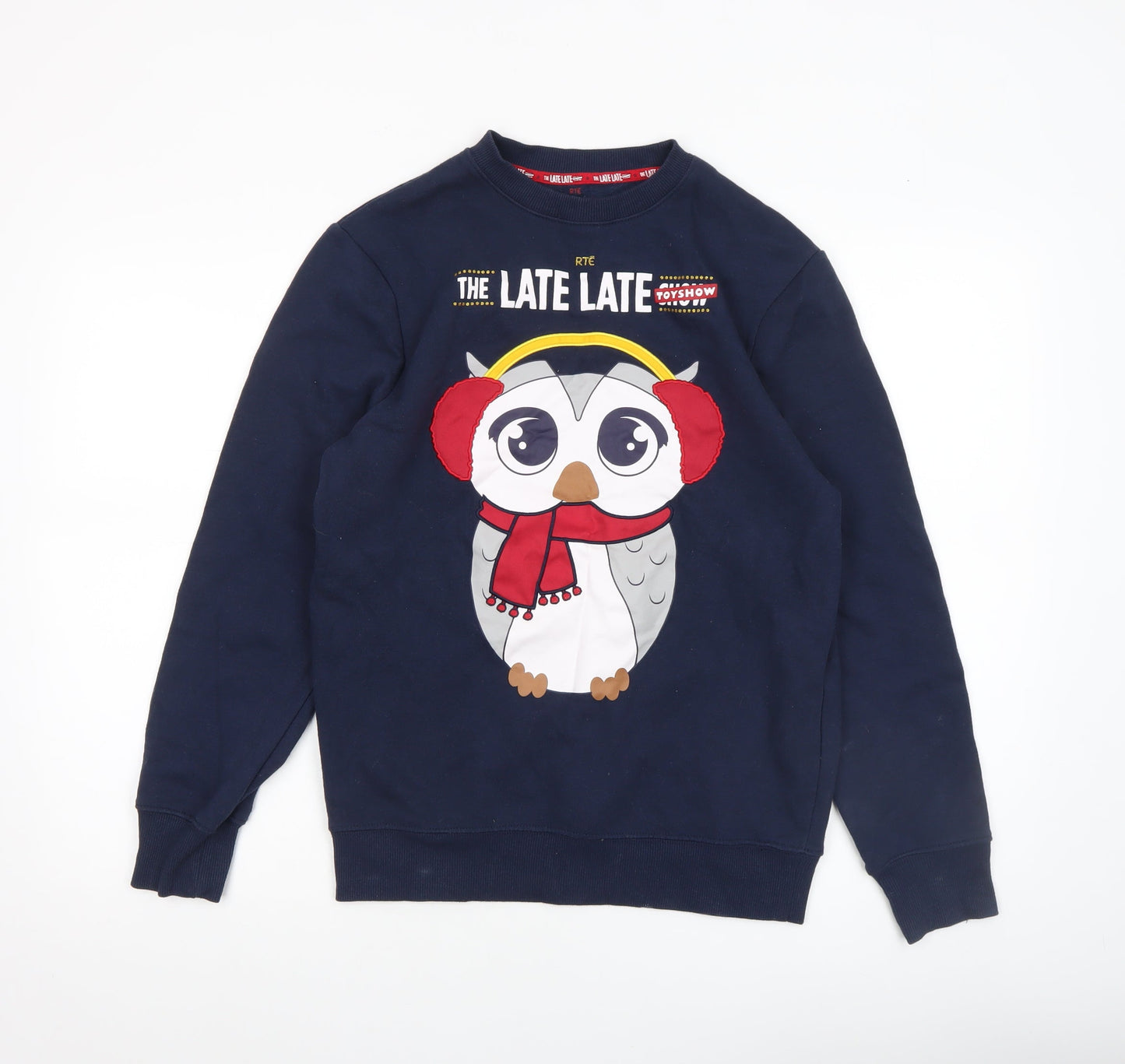 RTE The Late Late Toy Show Navy Owl Sweatshirt XS Unisex Pullover