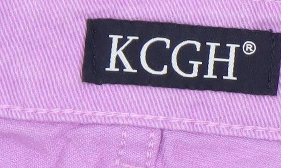 KCGH Womens Purple Straight Leg High Rise Cotton Jeans Size S