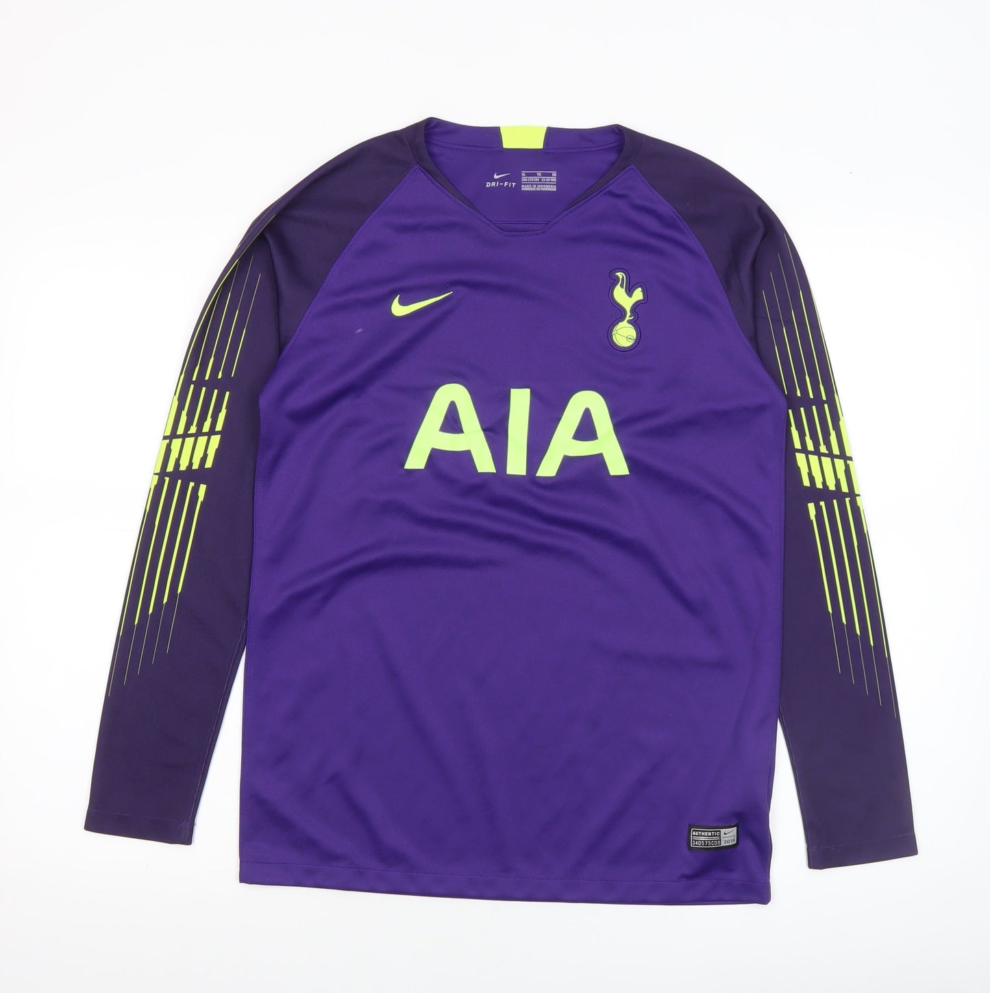 Nike Boys Purple Football Dri-Fit Long Sleeve Jersey Top 13-15 Years