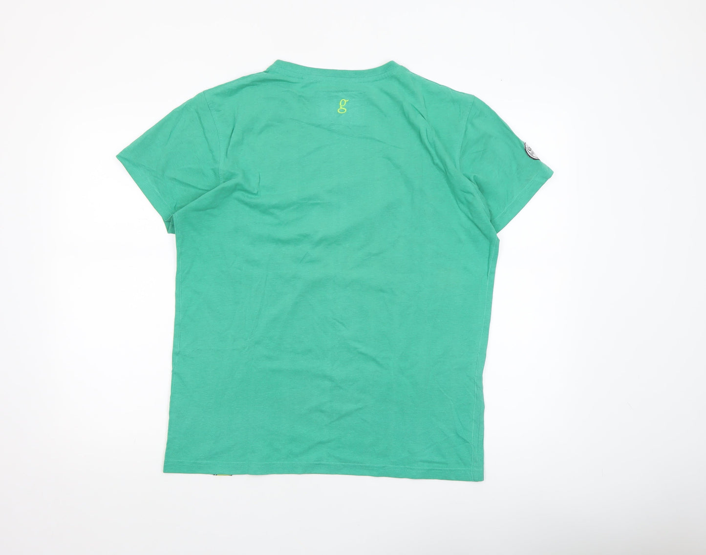 O'Neills Men's Green Funny Graphic Cotton Blend T-Shirt Size M