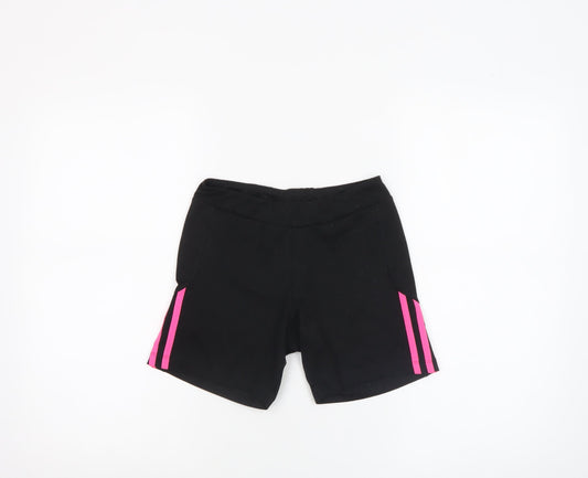 Adidas Womens Black XS Climalite Athletic Shorts with Pink Stripes