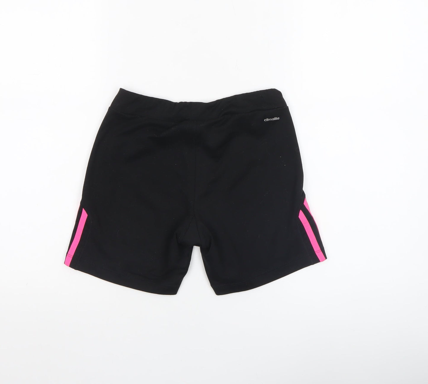 Adidas Womens Black XS Climalite Athletic Shorts with Pink Stripes