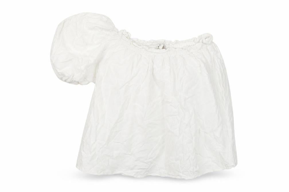 River Island Women’s White Puff Sleeve Cotton Blouse UK 10