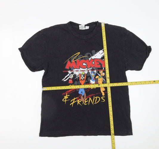 Disney Women’s Black Mickey & Friends Graphic Cotton T-Shirt XS