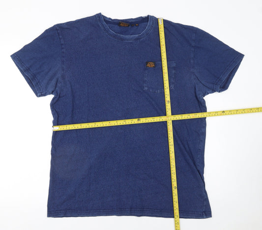 Superdry Men's Blue XL Cotton Crew Neck Pocket T-Shirt