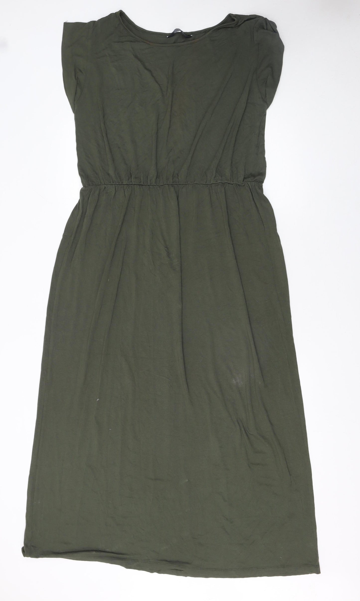 Dorothy Perkins Women’s Green Midi Fit & Flare Jersey Dress Size 16