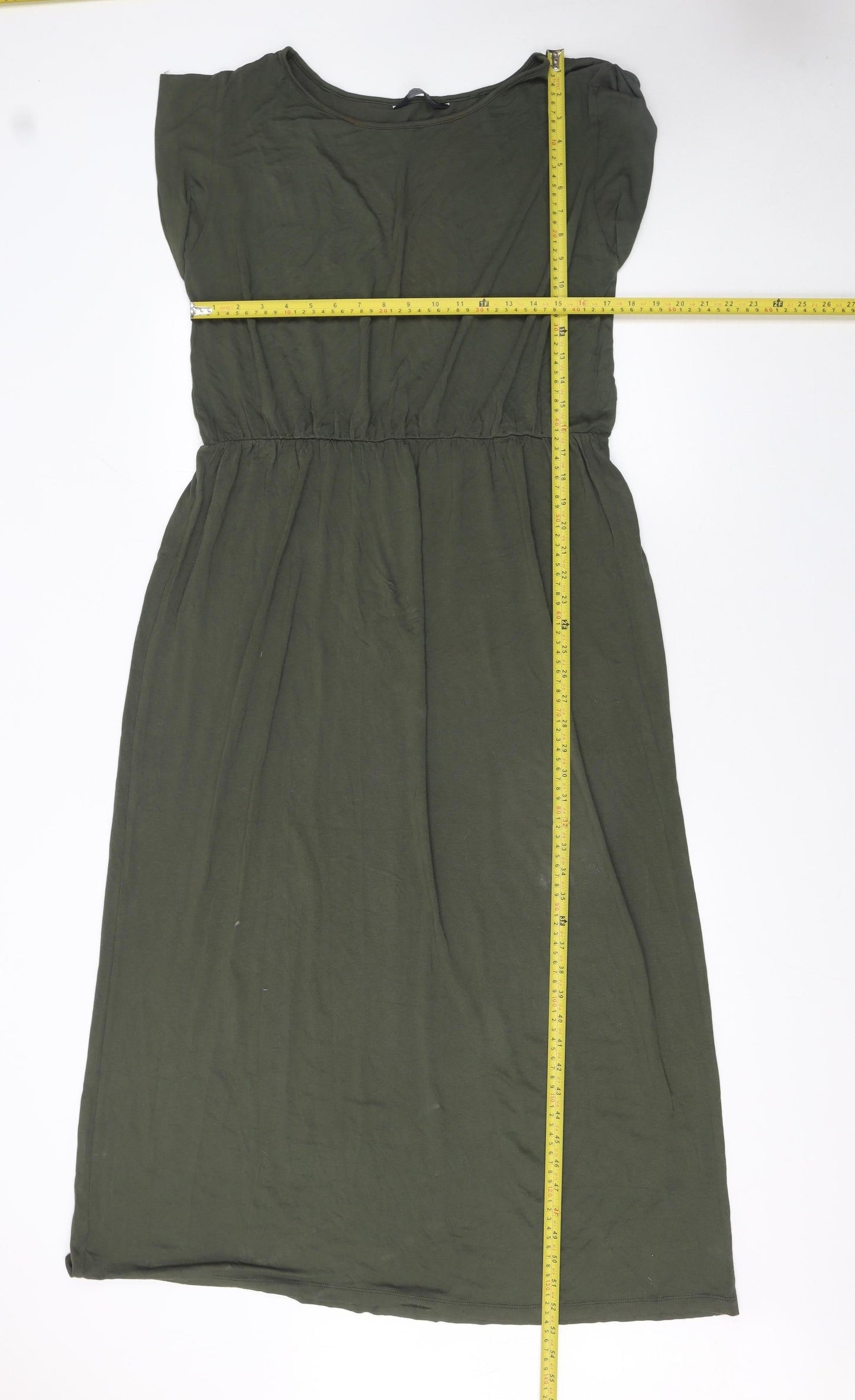Dorothy Perkins Women’s Green Midi Fit & Flare Jersey Dress Size 16