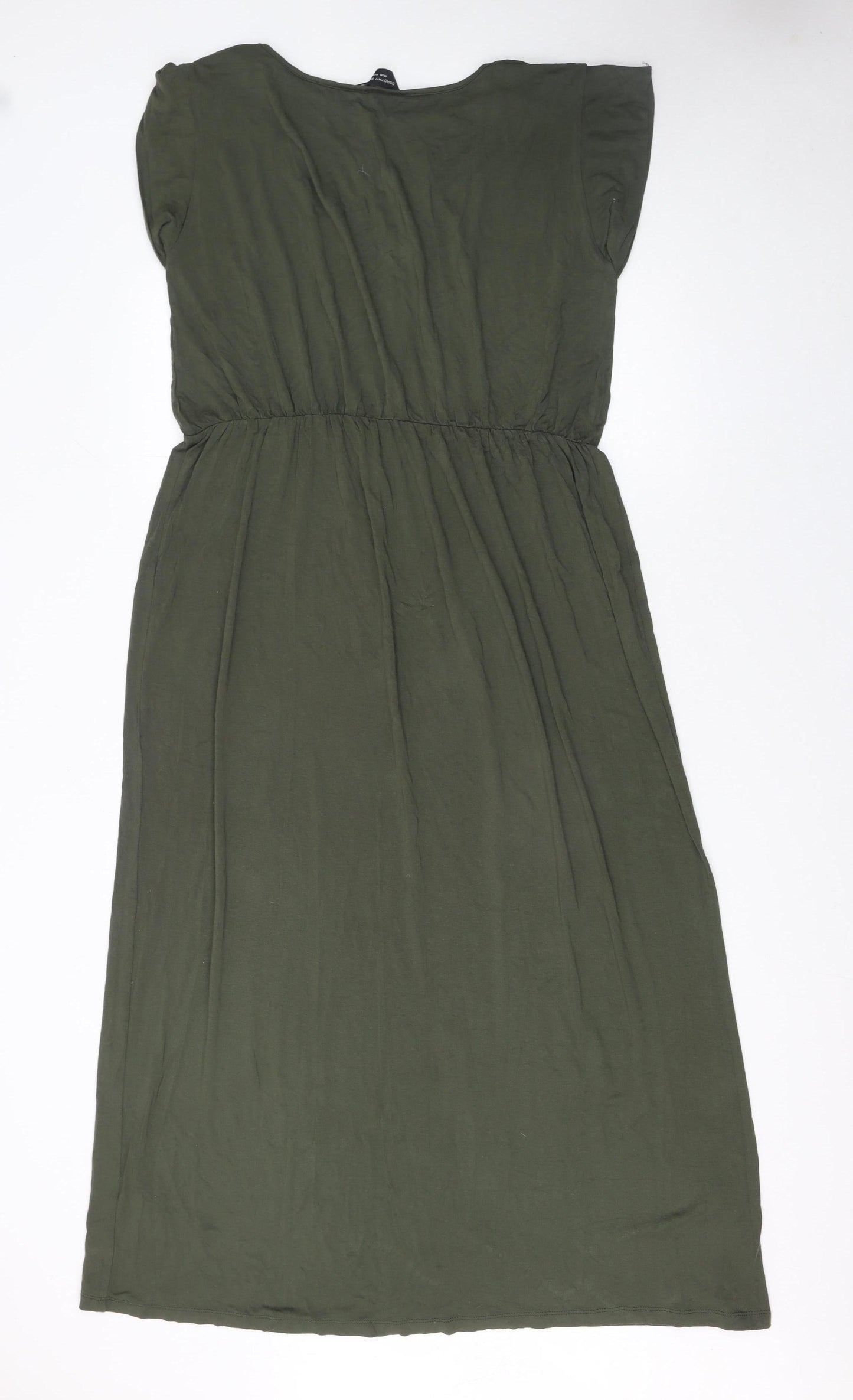 Dorothy Perkins Women’s Green Midi Fit & Flare Jersey Dress Size 16