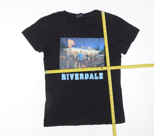 Riverdale Womens Black XS Crew Neck Short Sleeve Cotton T-Shirt