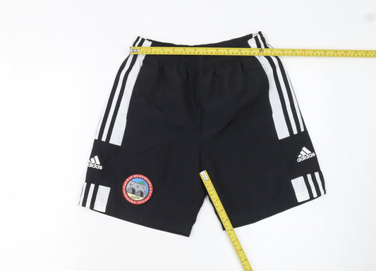 Adidas Boys Black 13-14 Years Athletic Football Training Shorts
