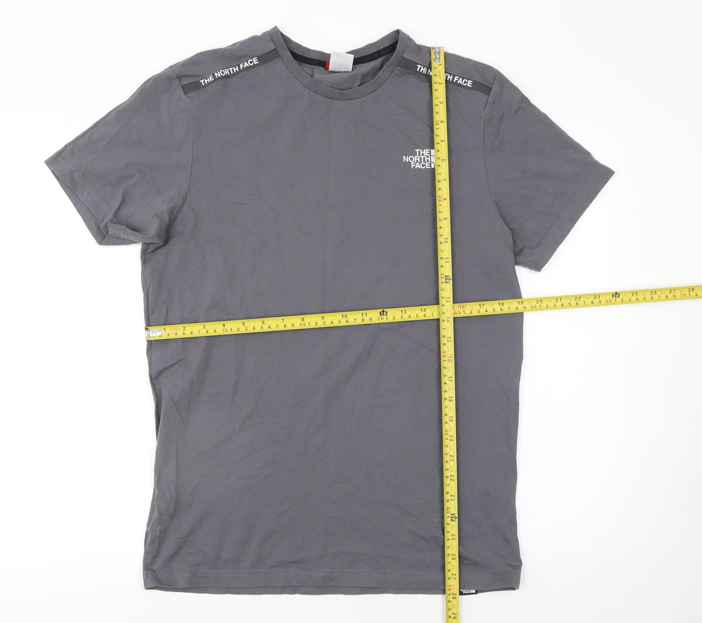 The North Face Men's Grey Cotton Crew Neck Short Sleeve T-Shirt M