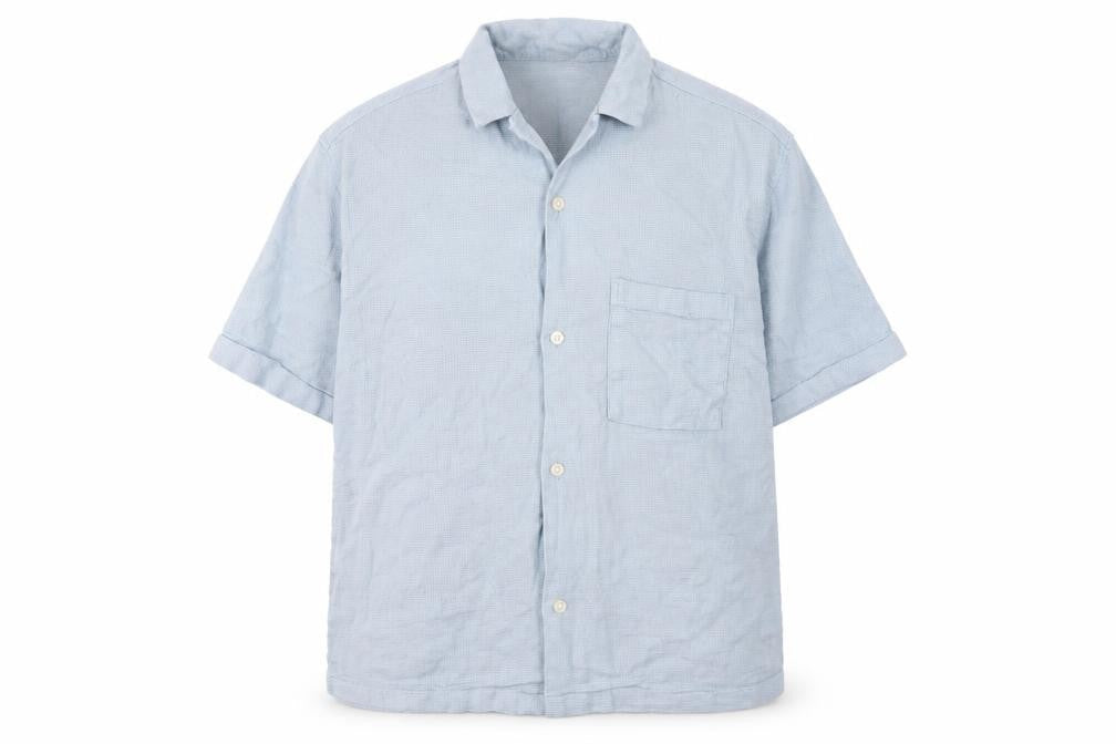 H&M Men’s Blue Regular Fit Short Sleeve Button-Up Shirt XL