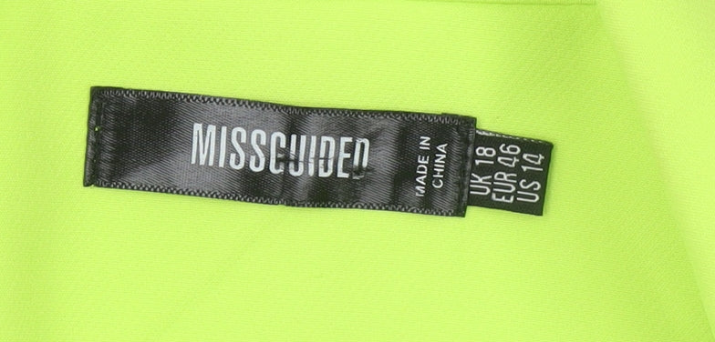 Missguided Women’s Yellow Blazer UK 18 Regular Fit One-Button Jacket