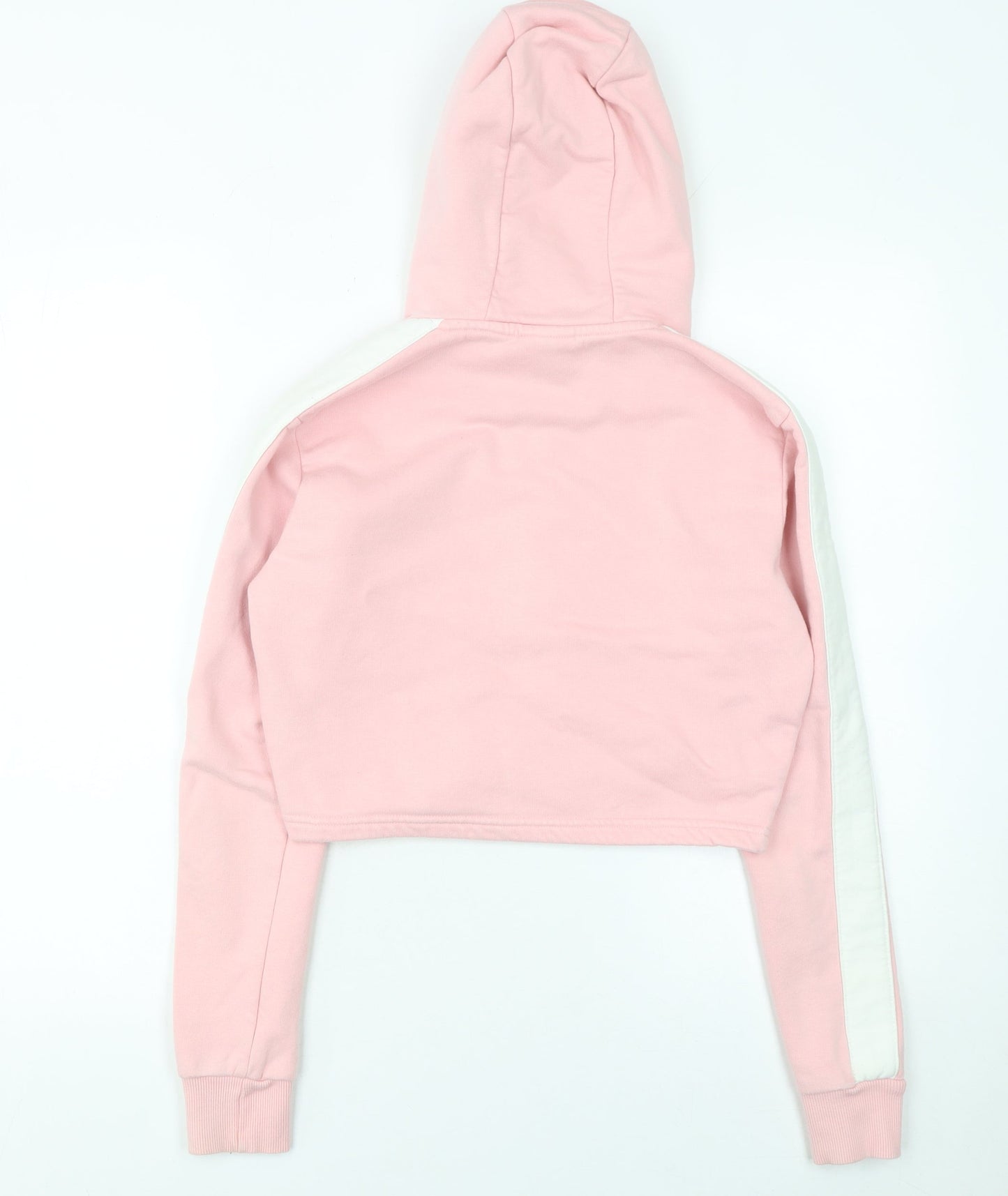 Ellesse Women's Pink Cropped Hoodie UK 6 Cotton Blend Logo